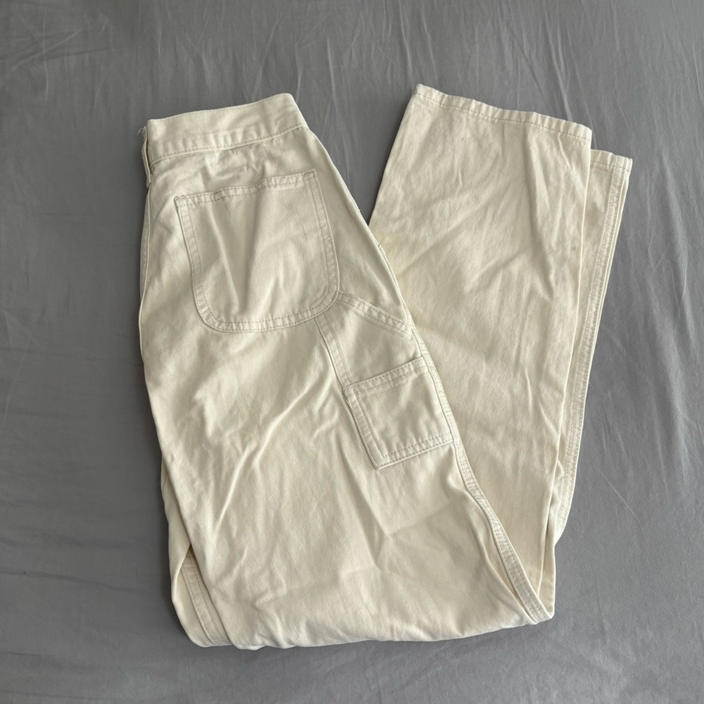 Brandy Melville cream high rise cargo pants